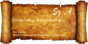 Széplaky Alexandra névjegykártya